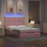 Maison Exclusive - Cadre de lit ottoman avec matelas, rose, 140x190 cm, velours