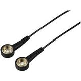 TRU COMPONENTS TC-12358916 Câble de mise à la terre ESD Noir 3,6 m Bouton-poussoir 10 mm