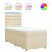 vidaXL Boxspringbed met matras, crème, 200x200 cm, stoffen bekleding