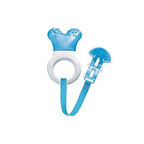 Mam Mini Cooler & Clip C129 Bijtring met verfrissend deel, gevuld met water voor baby's vanaf 2 maanden, blauw