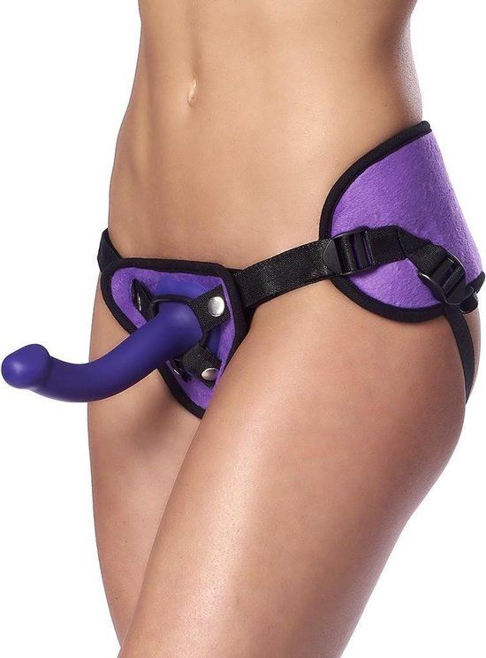 Rimba - Verstelbaar Strap-on Harnas - Paars/Zwart