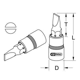 KS Tools 1/2" bit dopsleutel slot, 10mm - 1 stuk