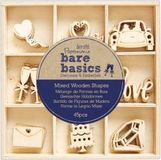 Papermania: Bare Basics Wooden Shapes Wedding (45pcs)