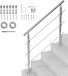 Vevor Railing RVS Trapleuning Leuning 3 Dwarsbalken 1200x104x1060mm