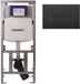 Geberit Inbouwreservoir UP320 met QeramiQ push bedieningsplaat - dualflush- rechthoekige knoppen - kunststof noir mat
