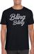 Bellatio Decorations Verkleed T-shirt heren - bling - zwart - zilver glitter - carnaval/themafeest S
