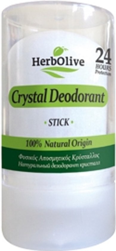 HerbOlive Deodorant Crystal Stick 120g 100% Biologisch geteelde producten - Parabenen vrij - Vaseline vrij - Minerale Olie vrij - Propyleenglycol vrij