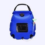 OEM Draagbare zonnedouche, 20 liter. Zonne-energie verwarmde buitendouche met in- en uitschakelbare douchekop en afneembare slang, ideaal voor kamperen, wandelen, reizen en strandbezoeken - blauw