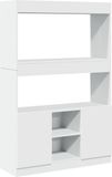 vidaXL - Armoire haute - 92x33x140 cm - bois d'ingénierie - blanc