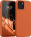 kwmobile telefoonhoesje geschikt voor Apple iPhone 13 mini - Hoesje met siliconen coating - Smartphone case in warme abrikoos