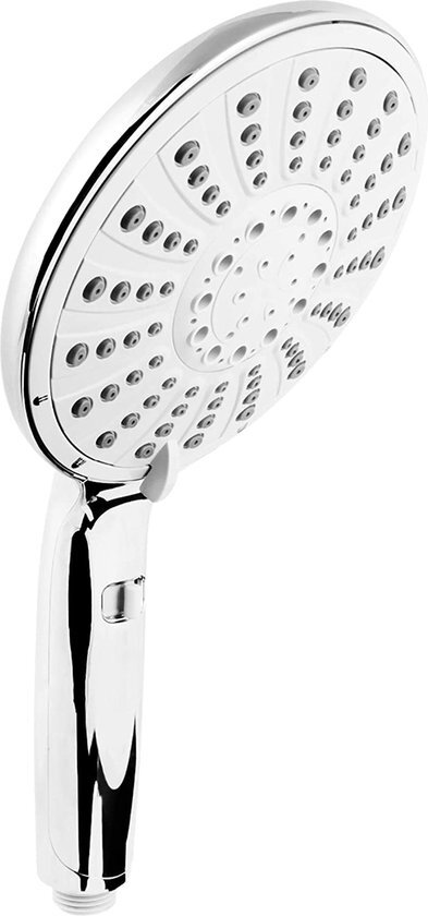 Cornat Handdouche"Montenovo" 150 mm kopdiameter verchroomd 5 straalsoorten: normaal, soft massage straal waterstop & anti kalk