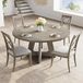 Table à manger en bois massif - Convient pour 4-6 personnes - 120 x 120 x 75 cm - Piètement en bois - Livré sans montage - Gris