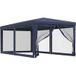 Tente de fête avec 6 parois latérales en maille bleu 3x6 m PEHD