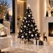 Mojawo Künstlicher Weihnachtsbaum Weihnachtsbaum Tannenbaum 120cm inkl Ständer Schwarz künstlich