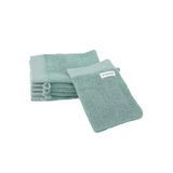 TOM TAILOR Washandschoen, set van 6, 16 x 21 cm, 100% katoen/badstof, met hanger en label met logo, Color Bath Towel turquoise (Fresh Sage)