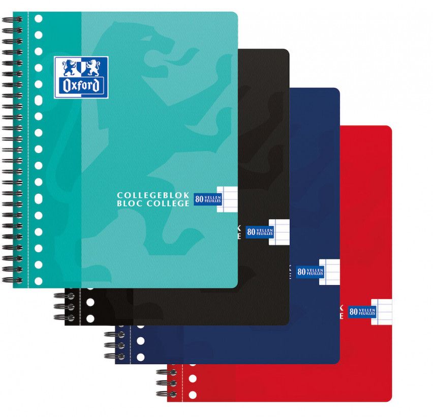 Oxford A5 Schrijfblok - Lined - 90 g/m² - 200 Pages - Assorted Colors - 5 Pack