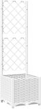 vidaXL Plantenbak met latwerk Wit Kunststof 40x40x136 cm