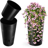 Merkloos KADAX Bloempot van houtspaanders, beton zwart, diameter 30 cm