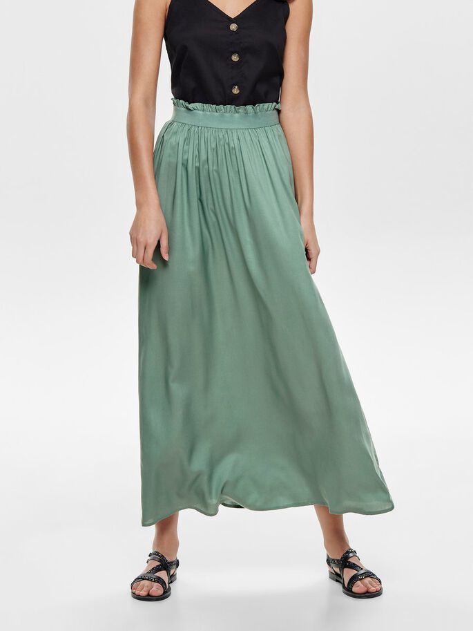 ONLY ONLVENEDIG LIFE LONG SKIRT WVN NOOS Dames Rok - Groen - Maat XL