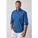 JP 1880 - Heren - Overhemd lange mouwen minimalistisch motief modern fit tot 8XL - Indigo - Maat 8XL