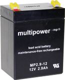 Multipower MP2,9-12 Batterie au plomb 12V 2.9Ah AGM