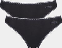 Sloggi dames Basic Tai GO organische slip 2-pack - XS - Zwart