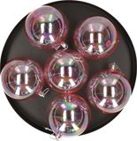 Gerimport Gerim Kerstballen - 12 stuks - Transparant Parelmoer - 8 cm - Kunststof