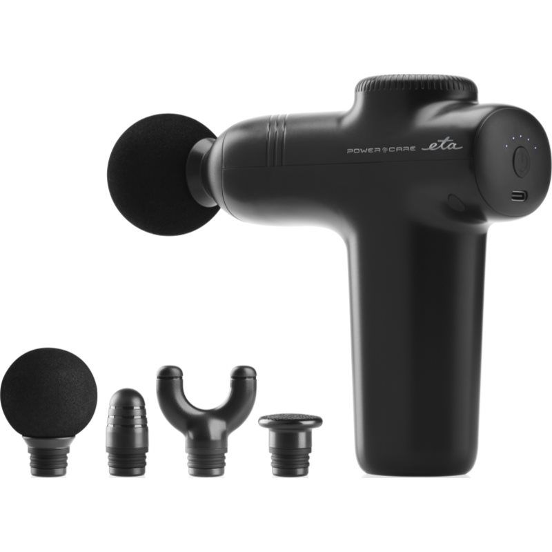 Eta Massagepistool Power Care I 4 opzetstukken I 5 standen I 3h Li-ion batterij I massageapparaat voor gerichte regeneratiemassage I massagepistool