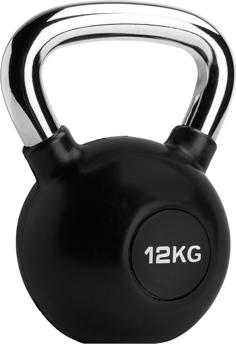 RYZOR Kettlebell 12 kg - Zwart/Zilver