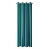 Design91 Glad blackout verduisterende plooiband zachte gordijnen gordijnen modern eenvoudig slaapkamer kinderkamer woonkamer petrol 135x250cm