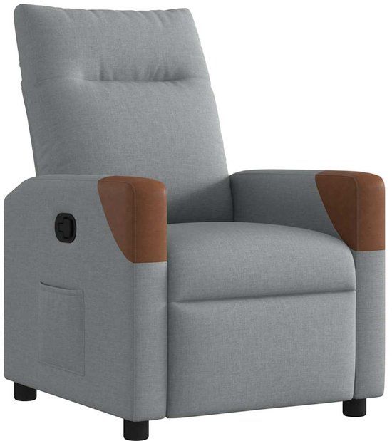 vidaXL Fauteuil verstelbaar stof lichtgrijs