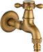 Merkloos Wasmachinekraan van Messing met G1/2 Waterschuurlus - Antieke Kruishendel Kraan voor Tuin Wasruimte Toilet (Brons)