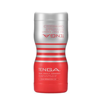 Tenga Dual Sensation Cup Male Stroker - Red/Silver