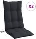 vidaXL Stoelkussens 2 st hoge rug oxford stof zwart
