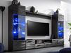 Mobistoxx Mur tv-hifi MODRIC 4 portes 2 tiroirs noir