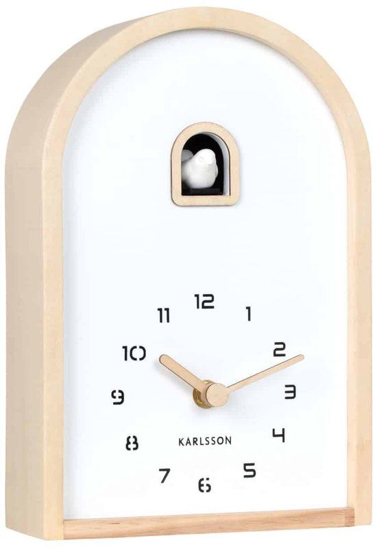 Karlsson Wandklok Curva Cuckoo - Lichtbruin - 6.4x16.8x24.8cm