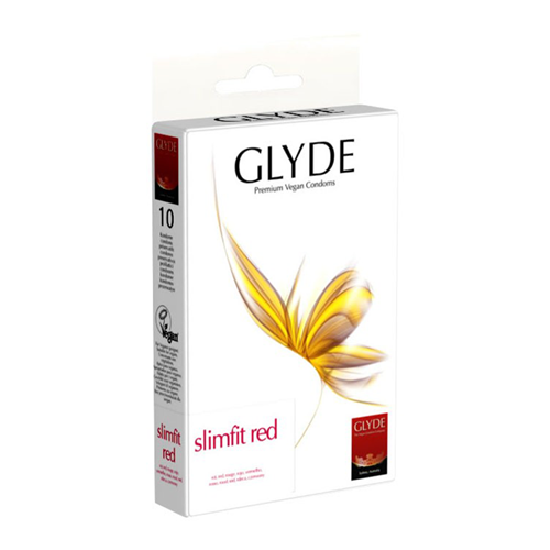 GLYDE Premium Vegan Condooms Slimfit Red 10st