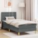 vidaXL Bedframe met matras met hoofdeinde Donkergrijs 90 x 200 cm Stof