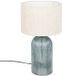 ATMOSPHERA CREATEUR D'INTERIEUR Tafellamp MATI gekleurd glas blauw met linnen lampenkap