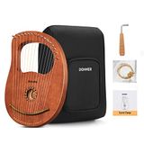 Donner Lyre Harp 16 Snaren Metalen Koper Zadel Lyre Harp Mahonie met Tunning Moersleutel, Extra Snaren, Handleiding en Gigbag (DLH-003)