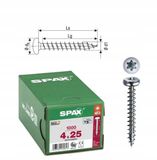 SPAX Universele schroef, 4 x 25 mm, 1000 stuks, Voldraad, Bolkop, T-STAR plus T20, 4CUT, WIROX