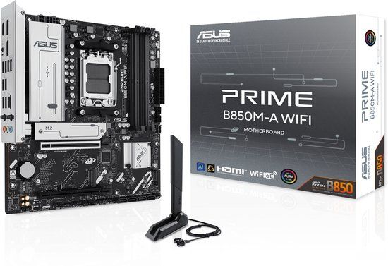 ASUS Prime B850M-A WIFI - Moederbord - Socket AM5 - Micro-ATX - AMD B850 chipset
