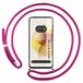 Tumundosmartphone Beschermhoes om te hangen, transparant, voor Motorola Moto G73 5G, met roze trekkoord, fuchsia