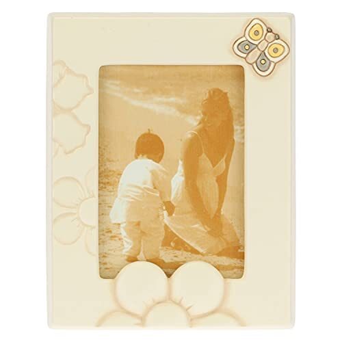 Thun - Fotolijst - Accessoires voor thuis - Geschenkidee - Line Elegance - Keramiek, frame van grenen en glas - 16 x 2,1 x 20,5 cm; Fotoformaat 9,2 x 13,6 cm