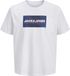 JACK & JONES JJCOLE PRINT TEE SS CREW NECK LN Herren T-Shirt XL Baumwolle Weiß