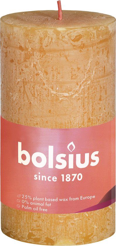 Bolsius Stompkaars Honeycomb Yellow Ø50 mm - 10 cm - 30 uur