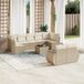 Maison Exclusive - Ensemble de meubles de jardin 10 pièces avec canapé et coussins, beige, en polyrotin