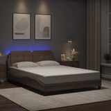 vidaXL Bedframe met LED zonder matras "Zadar" cappuccino 140x190 cm