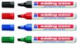 Edding 3300 - Permanente Markers - 4 stuks - Zwart, Blauw, Grijs, Groen, Rood