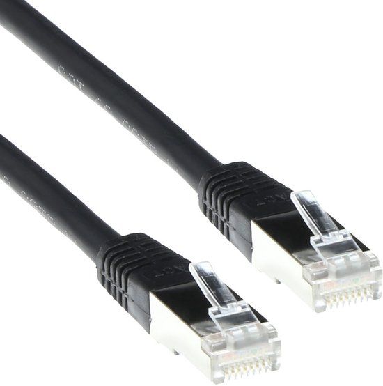 ACT Zwarte 20 meter LSZH SFTP CAT6 patchkabel met RJ45 connectoren FB9920